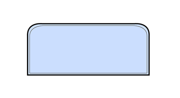 Frontplate 700x300x8 mm klart glass m/fasett