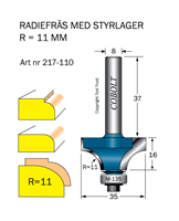 Avrundningsfräs R=11 D=35 L=16 S=8