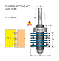 Fingerskarvfräs L=32 D=40 S=8