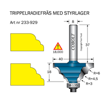 Flerradiefräs R1=3 R2=4.5 R3=6 D=40