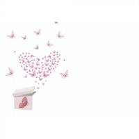 Oasis kort pink butterflies flying out a box