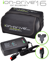 iON-Drive 16 Ah / 12V Litiumbatteri inkl.  Laddare