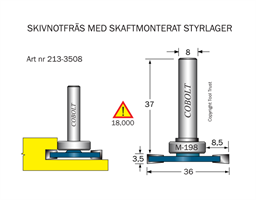 Skivnotfräs L=3.5 F=8.5 D=36 S=8