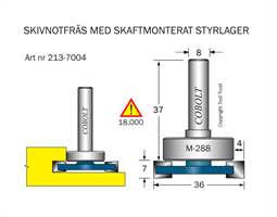 Skivnotfräs L=7 F=4 D=36 S=8