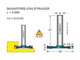 Skivnotfräs L=4 D=36 S=8