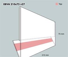 Etiketthållare till pallställ EBVA 210-75F vinklad 27°