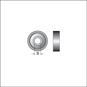 Styrlager 8mm innerdiameter