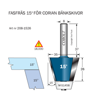 Fasfräs 15° L=26 D=35 S=8