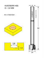 Kvistborr HSS D=14 TL=90 S=8
