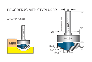 Dekorfräs m lager M-288