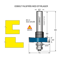 Falsfräs L=10 F=13.5 D=41 S=12 SL=52