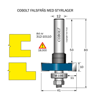 Falsfräs L=10 F=11 D=41 S=12 SL=52