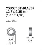 Kullager 12.7 x 6.35mm (1/2" x 1/4")