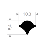 Låselist nr 4 EPDM sort - 50 meter