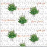 Pappersrulle Jul "Christmas trees" vitbas 8 kg