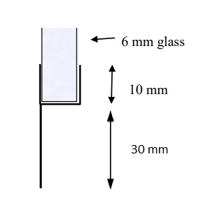 Slepelist / subbelist 30 mm, for 8 mm glass