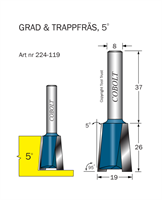 Trappfräs 5° D=19 L=26 TL=63 S=8