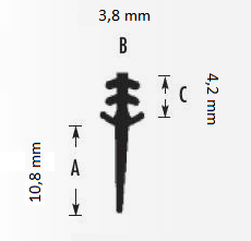 Slepelist 10,8 mm Sort EPDM - Løpemeter