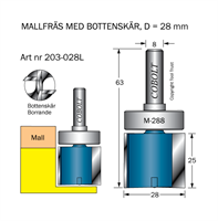 Mallfräs D=28 L=25 TL=63 S=8