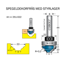 Spegeldekorfräs D1=22 D2=8 R=3.2