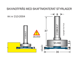 Skivnotfräs L=2 F=4 D=36 S=8