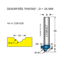 Dekorfräs D=16 R=4 L=8 S=8