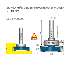 Skivnotfräs L=10 F=6 D=36 S=8