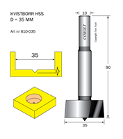 Kvistborr HSS D=35 TL=90 S=10