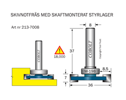 Skivnotfräs L=7 F=8.5 D=36 S=8