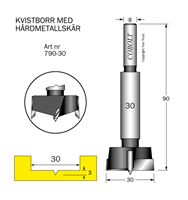 HM Kvistborr D=30 TL=90 S=8