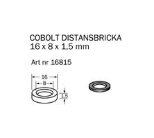 Distansbricka 16 x 8 x1,5 mm