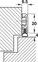 Aluprofil for utenpåliggende tetningslist 5250 mm