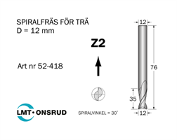 Spiralfräs D=12 L=35 TL=76 S=12