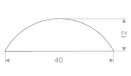 D-profil 40x12 mm hvit TPE - Løpemeter