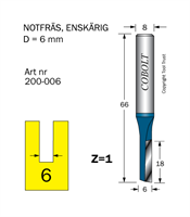 Notfräs D=6 L=18 Z=1 TL=65 S=8