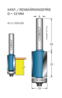 Kantfräs D=19 L=32 TL=70 S=8