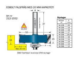 Falsfräs L=15 D=52 S=8 SL=37