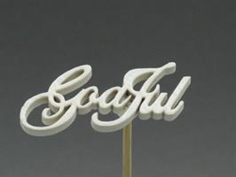 GodJul text på pinne 1,5x5cm 24/fp