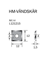 HM-vändskär 12x12x1,5 mm
