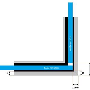 Baseprofil toppmontert glassrekkverk alu 3 meter