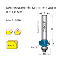 Kvartsstavfräs R=1.6 D=16 L=8 S=8