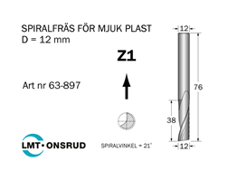 Spiralfräs D=12 L=38 TL=76 S=12