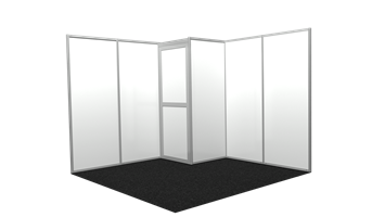 Bakrom 1x1m med låsbar dør, Hvit