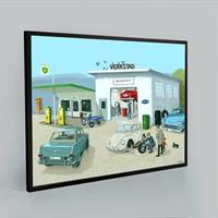 Bilverkstan 70 x 50 cm (Poster inramad)