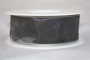 Band 40 mm 25 m/r mörkgrå med tråd