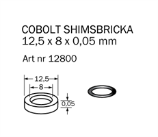 Shims-bricka 12,5 x 8 x 0,05 mm