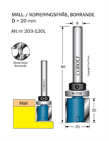 Mallfräs D=20 L=20 TL=80 S=8