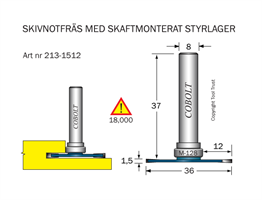 Skivnotfräs L=1.5 F=12 D=36 S=8