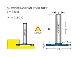 Skivnotfräs L=3 D=36 S=8