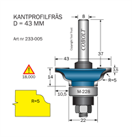 Kantprofilfräs R=5 D=43 L=14 F=10.5